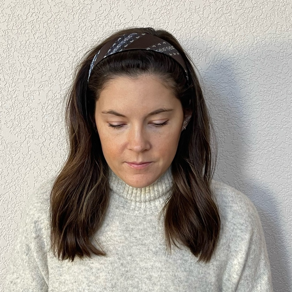 NWOT J. Crew brown and blue brocade pattern headband